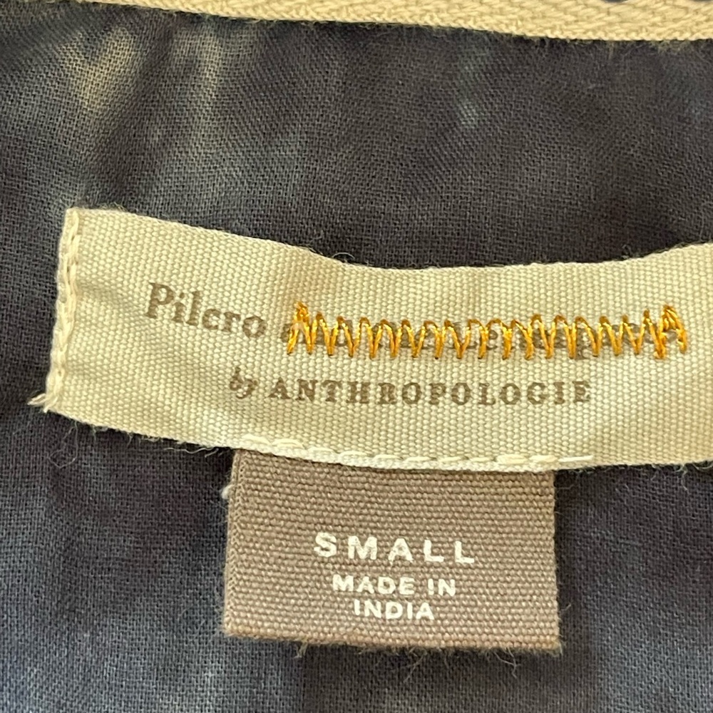 Anthropologie Blue Picro Tie-Dye Navy Classic Button Down Size Small - Picture 7 of 10